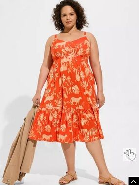 Torrid Tropical Print Super Soft Midi Dress